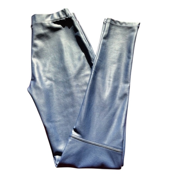 Generation Love Vegan Faux Leather Blue Stretch Leggings Size XXS - Picture 4 of 10